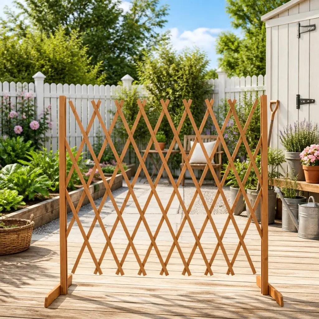 Garden Trellis Fence Panel Solid Firwood 180cm Orange