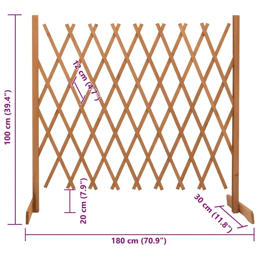 Garden Trellis Fence Panel Solid Firwood 180cm Orange