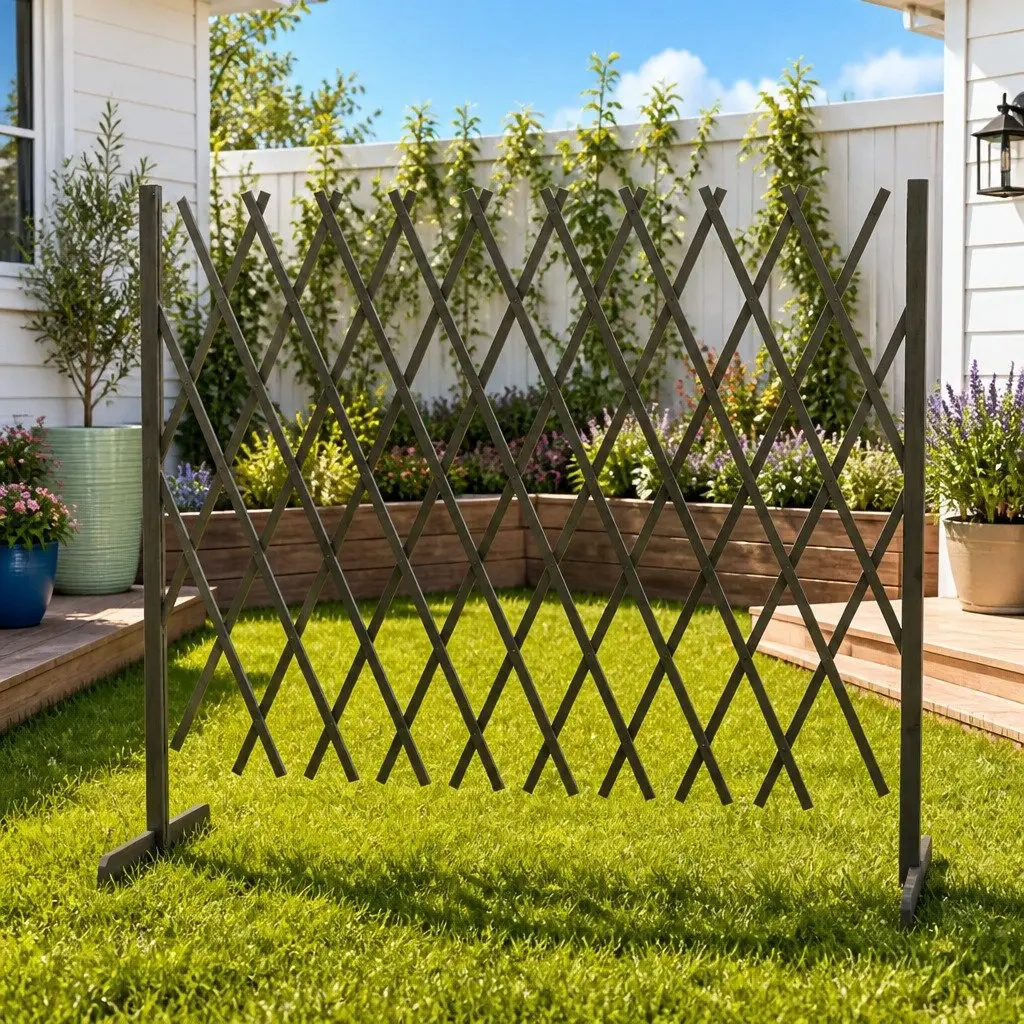 Garden Trellis Fence Panel Solid Firwood 180x100 cm Grey