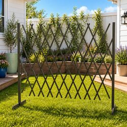 Durable Grey Garden Trellis Fence Panel 180x100 cm