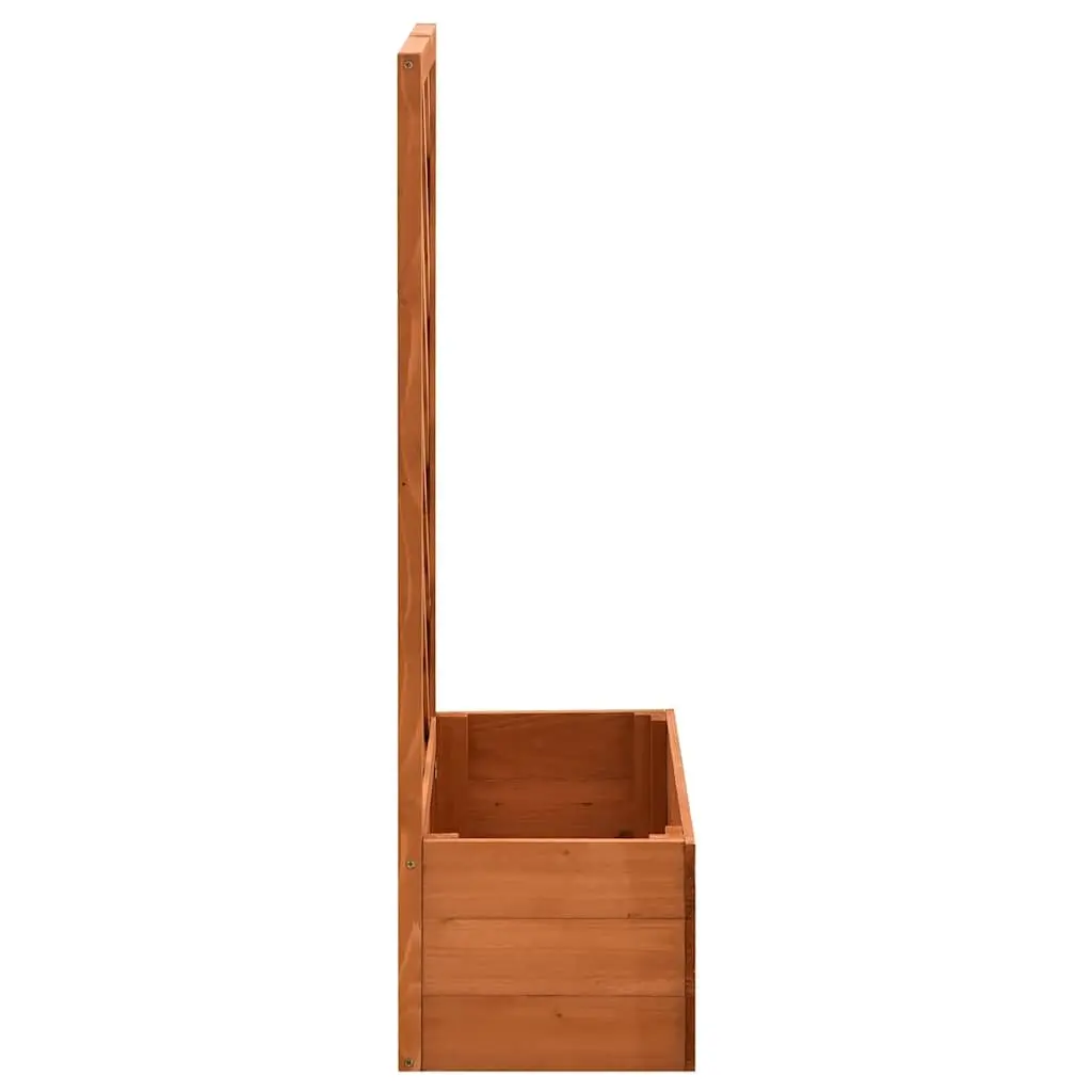 Garden Trellis Planter Solid Firwood 50x25x90 cm Orange