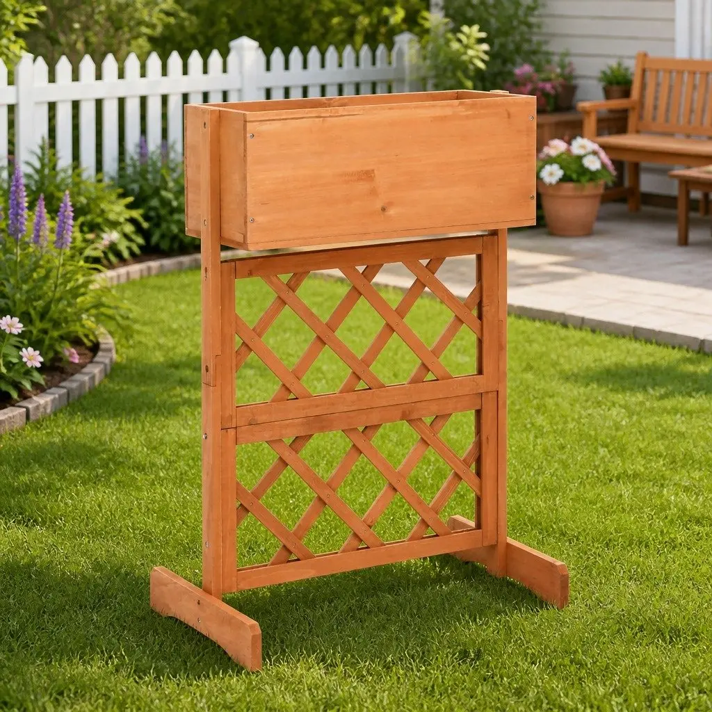 Orange Garden Trellis Planter for Climbing Plants