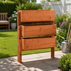 Three-Tier Folding Planter in Orange - 60x14x75 cm