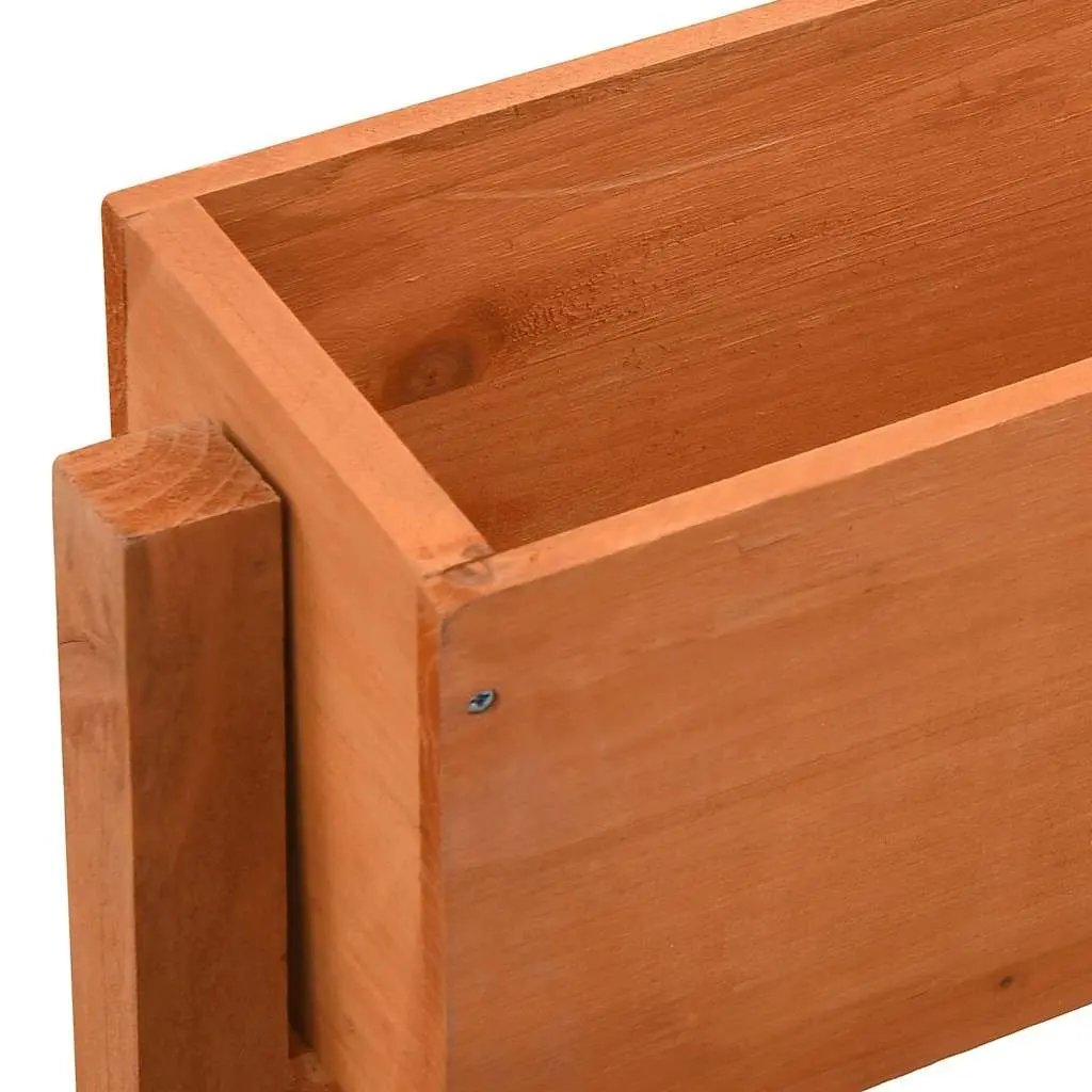 Folding Planter Solid Firwood 60x14x75cm Orange Sturdy Raised Flower Bed for Outdoor Garden Patio Balcony