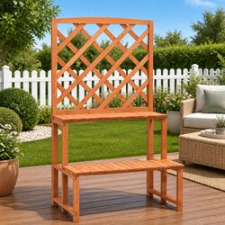 Solid Firwood Plant Stand with Integrated Trellis