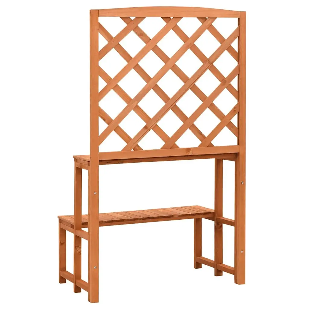 Solid Firwood Plant Stand with Integrated Trellis