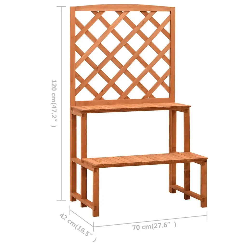 Solid Firwood Plant Stand with Integrated Trellis