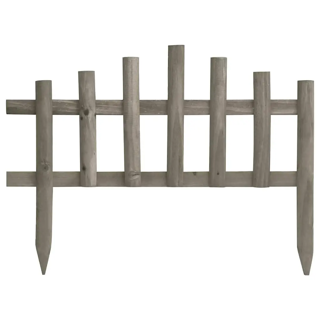 Wooden Garden Edging Borders 10 pcs Lawn Edge Fencing Outdoor White 4.4 m