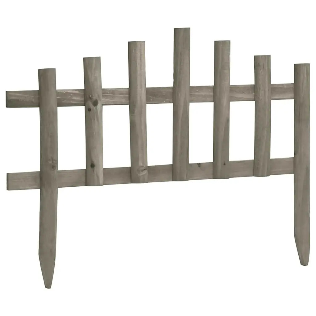 Wooden Garden Edging Borders 10 pcs Lawn Edge Fencing Outdoor White 4.4 m