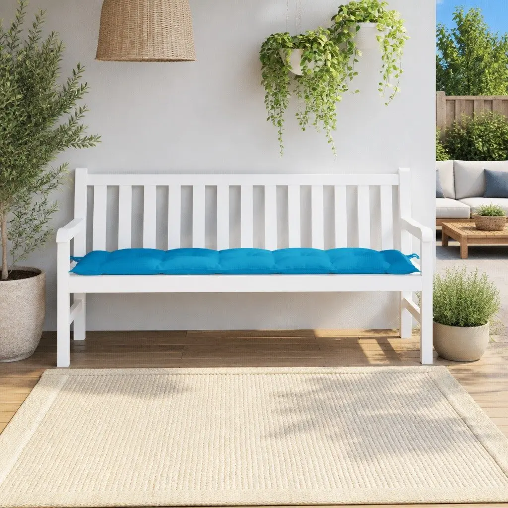 Blue Garden Bench Cushion 180x50x7 cm with Oxford Fabric