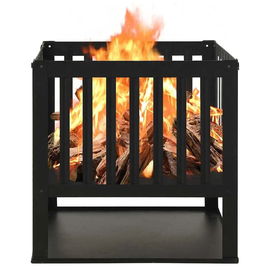 Fire Pit Steel 40x40x40cm Black Garden Patio Outdoor Heater Bowl Fireplace