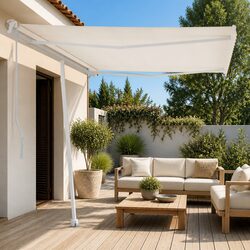 Durable White Awning Post Set for Outdoor Use