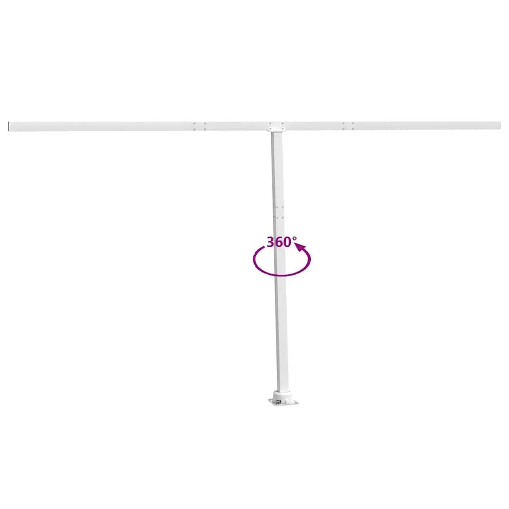 White Awning Post Set with 360° Rotary Base