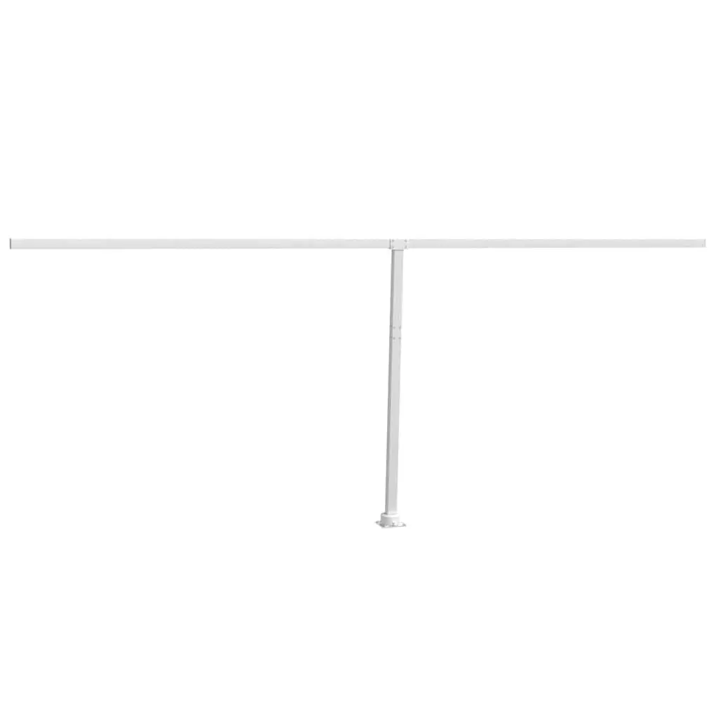 Awning Post Set White 600x245 cm Outdoor Support