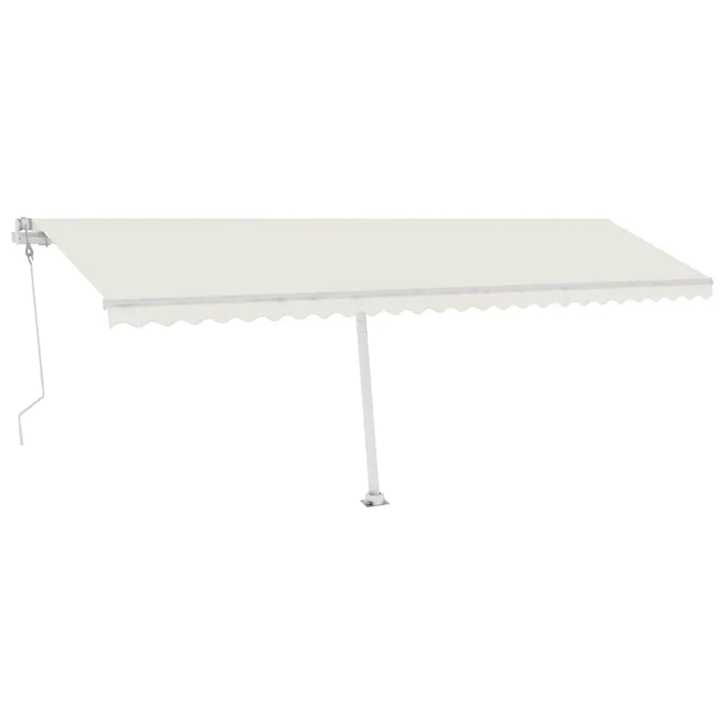 Awning Post Set White 600x245 cm Outdoor Support