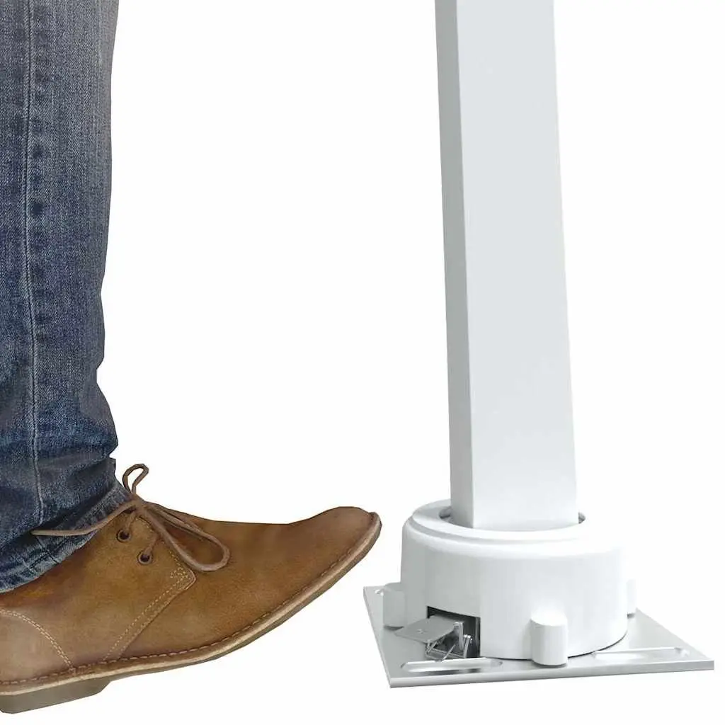 Awning Post Set White 600x245 cm Outdoor Support