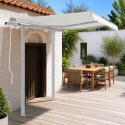 Durable Double Post Awning Support Set in White 300x245 cm