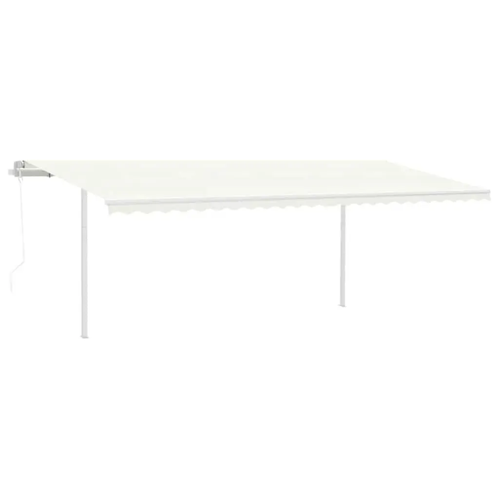 White Awning Post Set 600x245 cm for Outdoors
