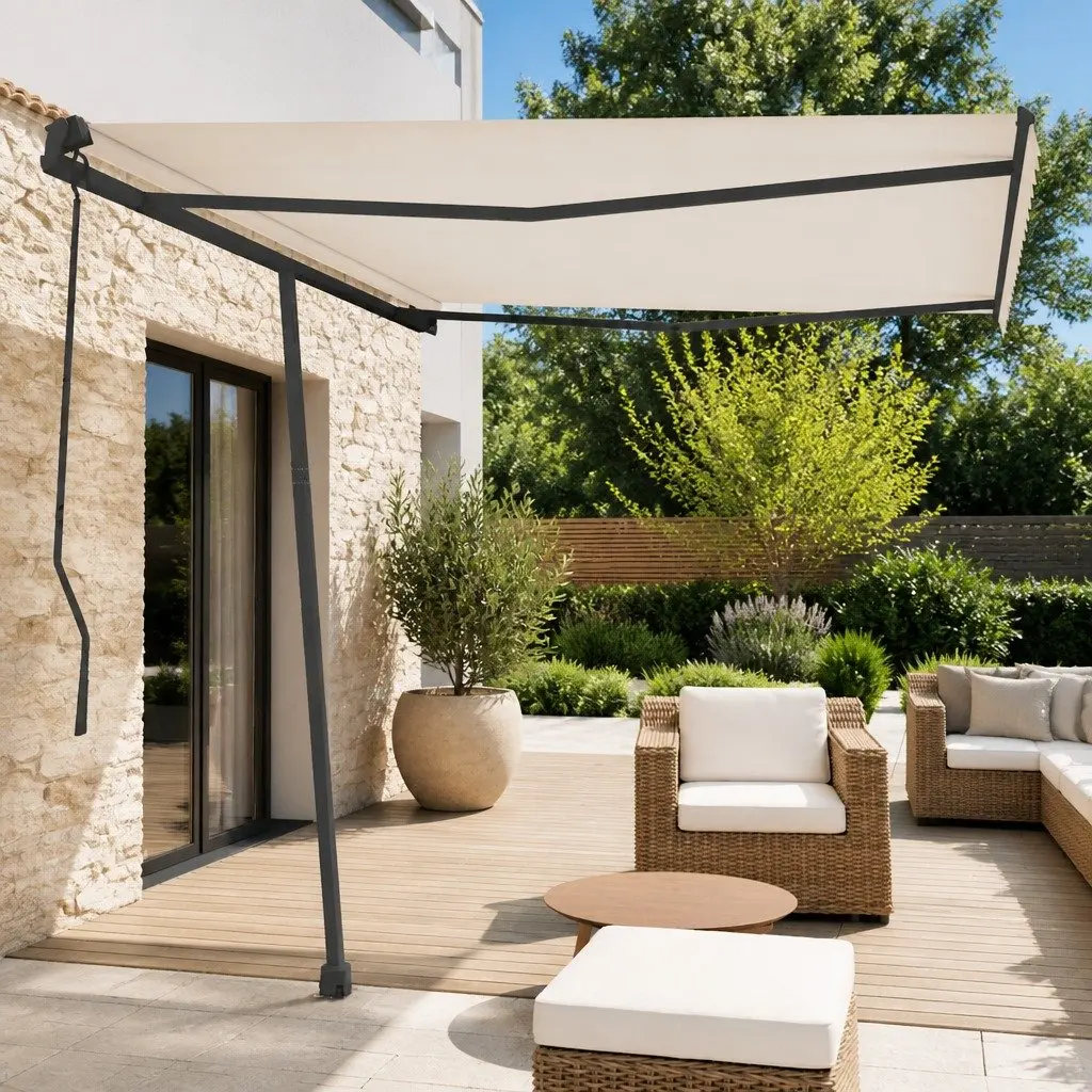 Anthracite Awning Post Set 300x245 cm