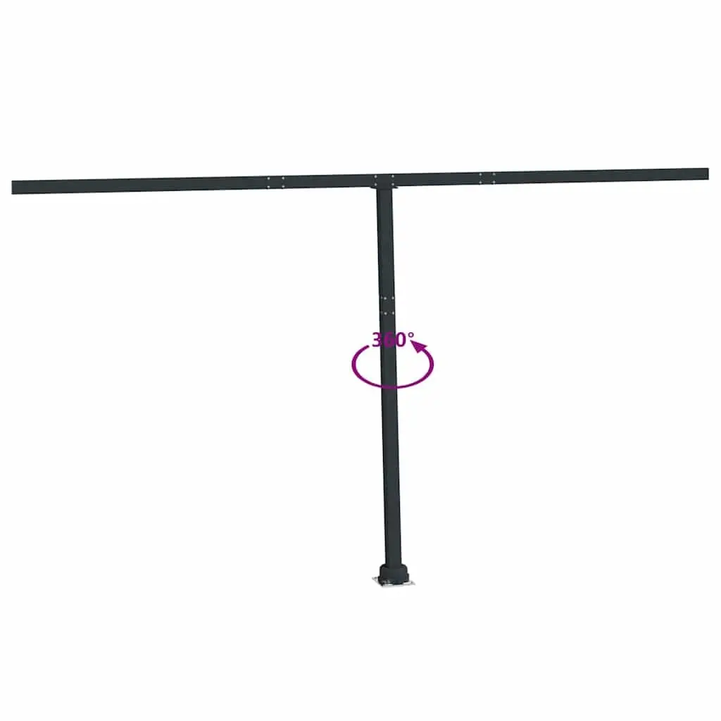 Awning Post Set in Anthracite with 360-Degree Base