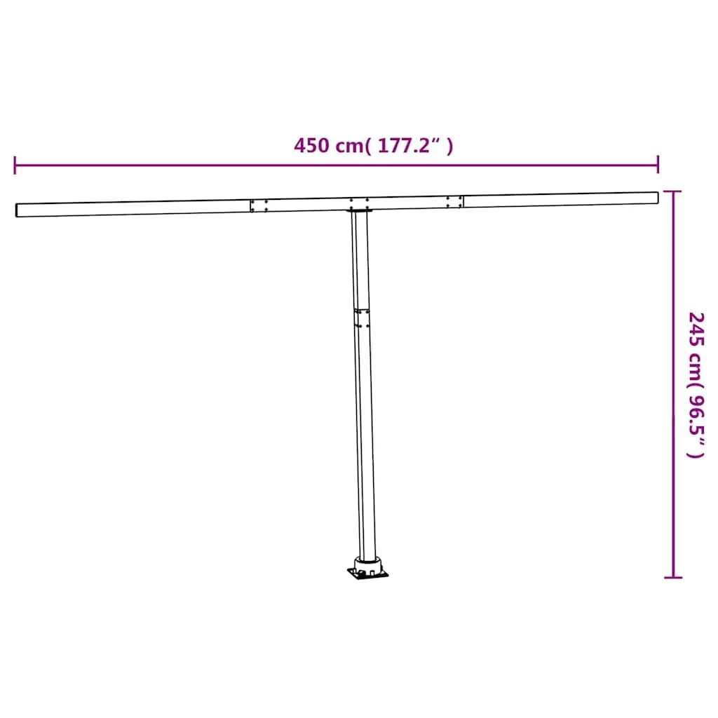 Awning Post Set in Anthracite with 360-Degree Base
