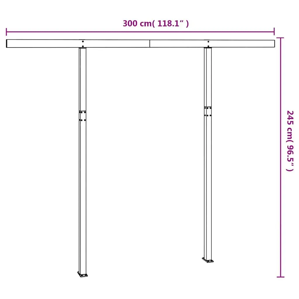 Anthracite Awning Post Set for Terraces and Gardens