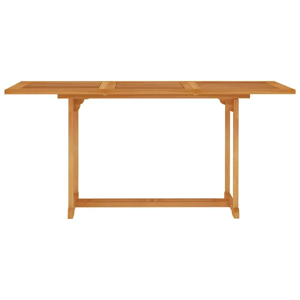 Garden Dining Table Teak Wood 150x90x75 cm White