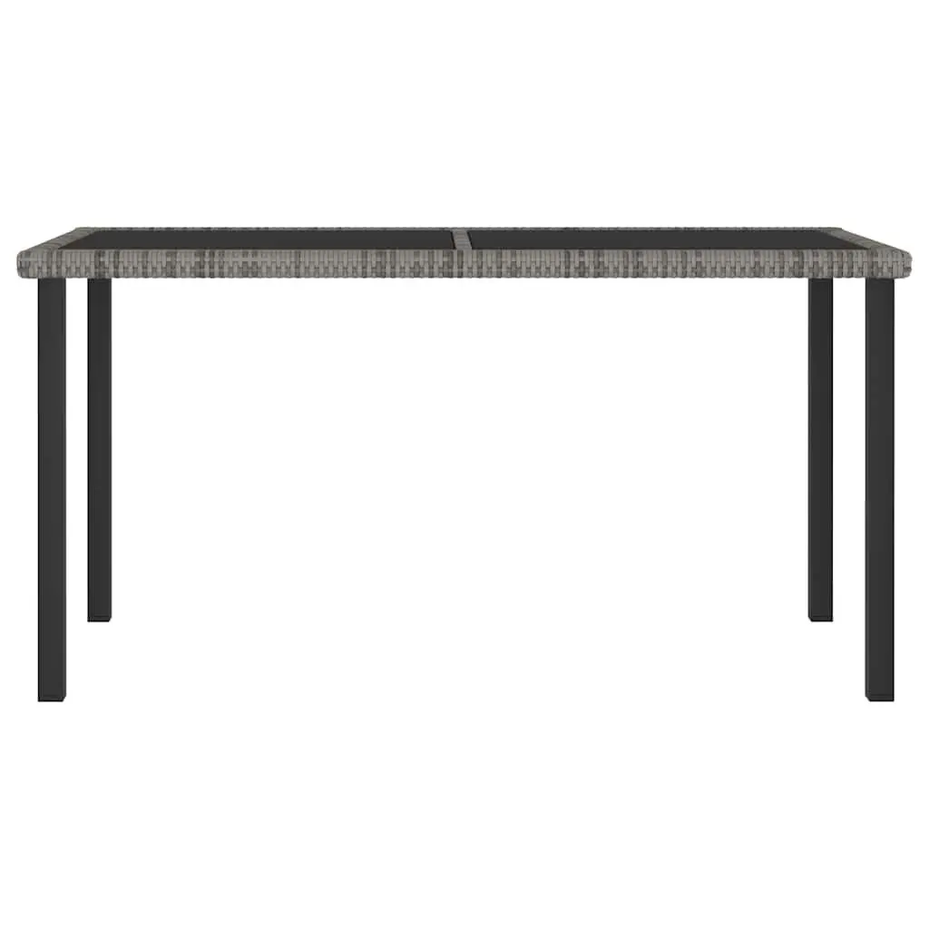 Grey Garden Dining Table with Tempered Glass
