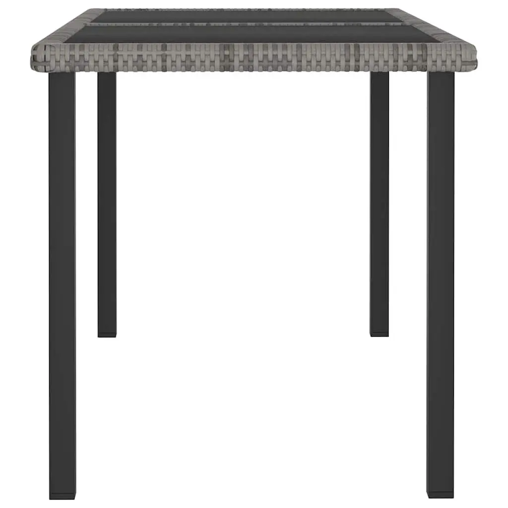 Grey Garden Dining Table with Tempered Glass