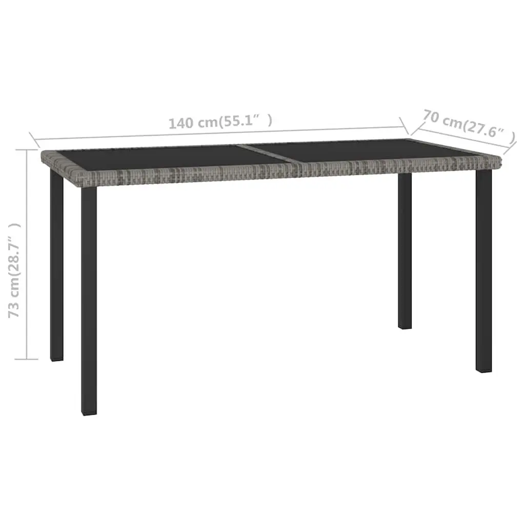 Grey Garden Dining Table with Tempered Glass