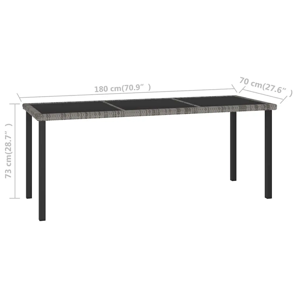Grey Outdoor Dining Table with Durable Poly Rattan