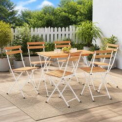 Durable Folding Bistro Chairs Set of 6 for Outdoors