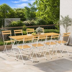 Set of 8 Durable Folding Bistro Chairs for Outdoor Use
