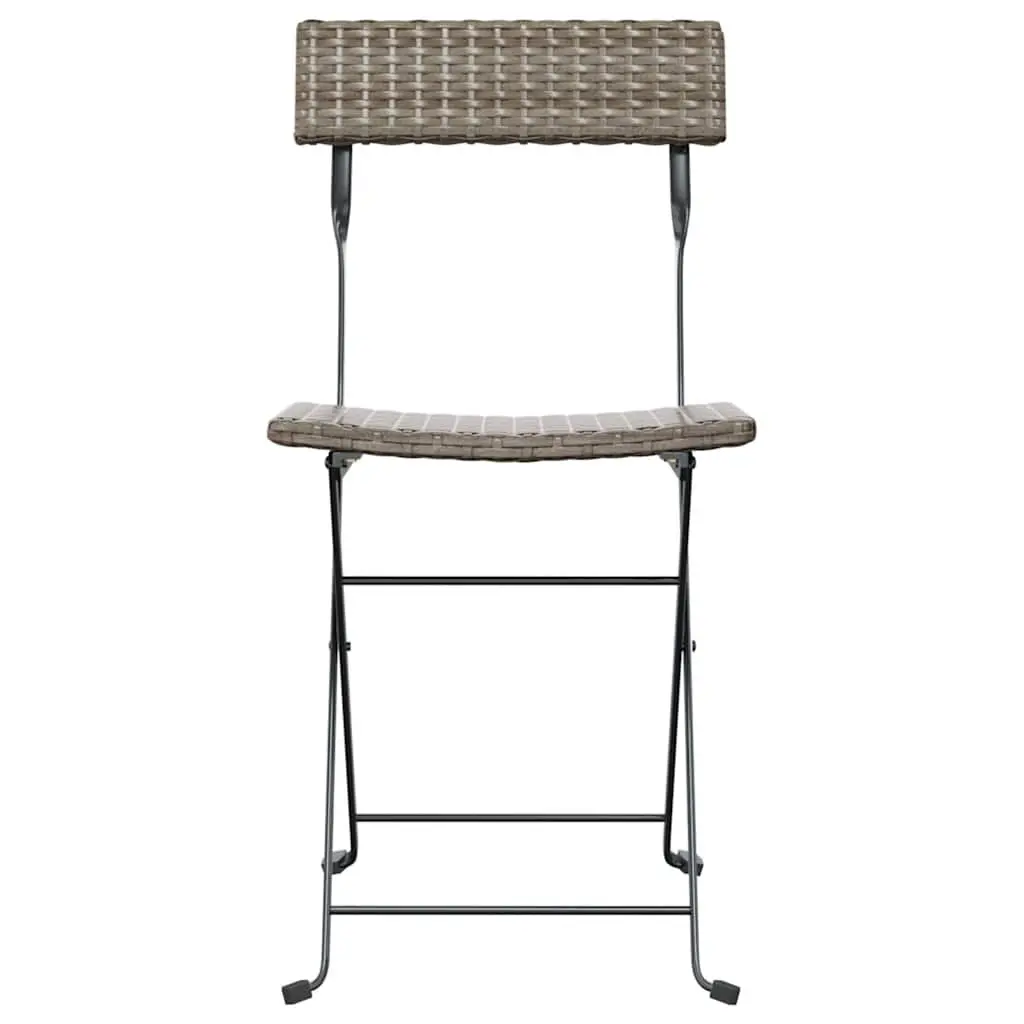 Grey Folding Bistro Chairs Set for Outdoor Spaces