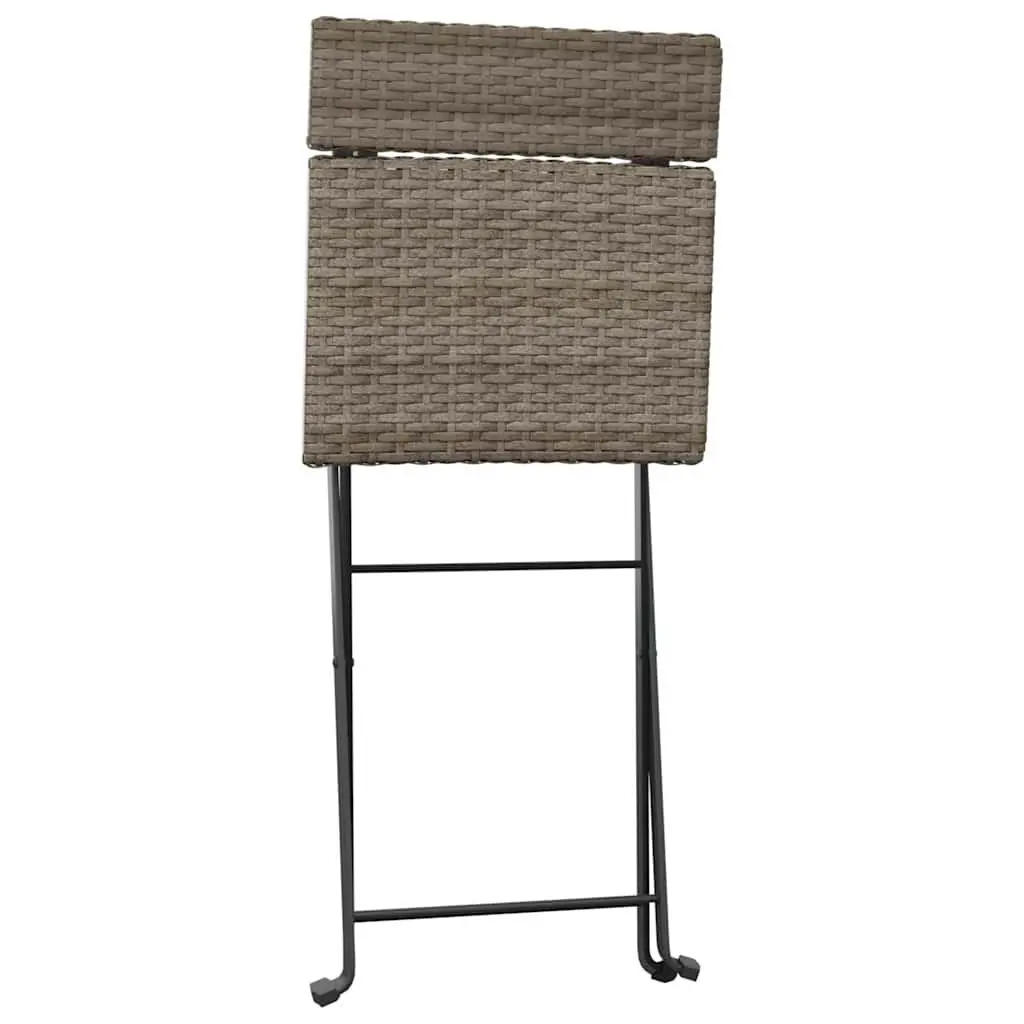 Grey Folding Bistro Chairs Set for Outdoor Spaces