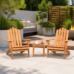 Sturdy Adirondack Garden Lounge Set with Chairs and Table