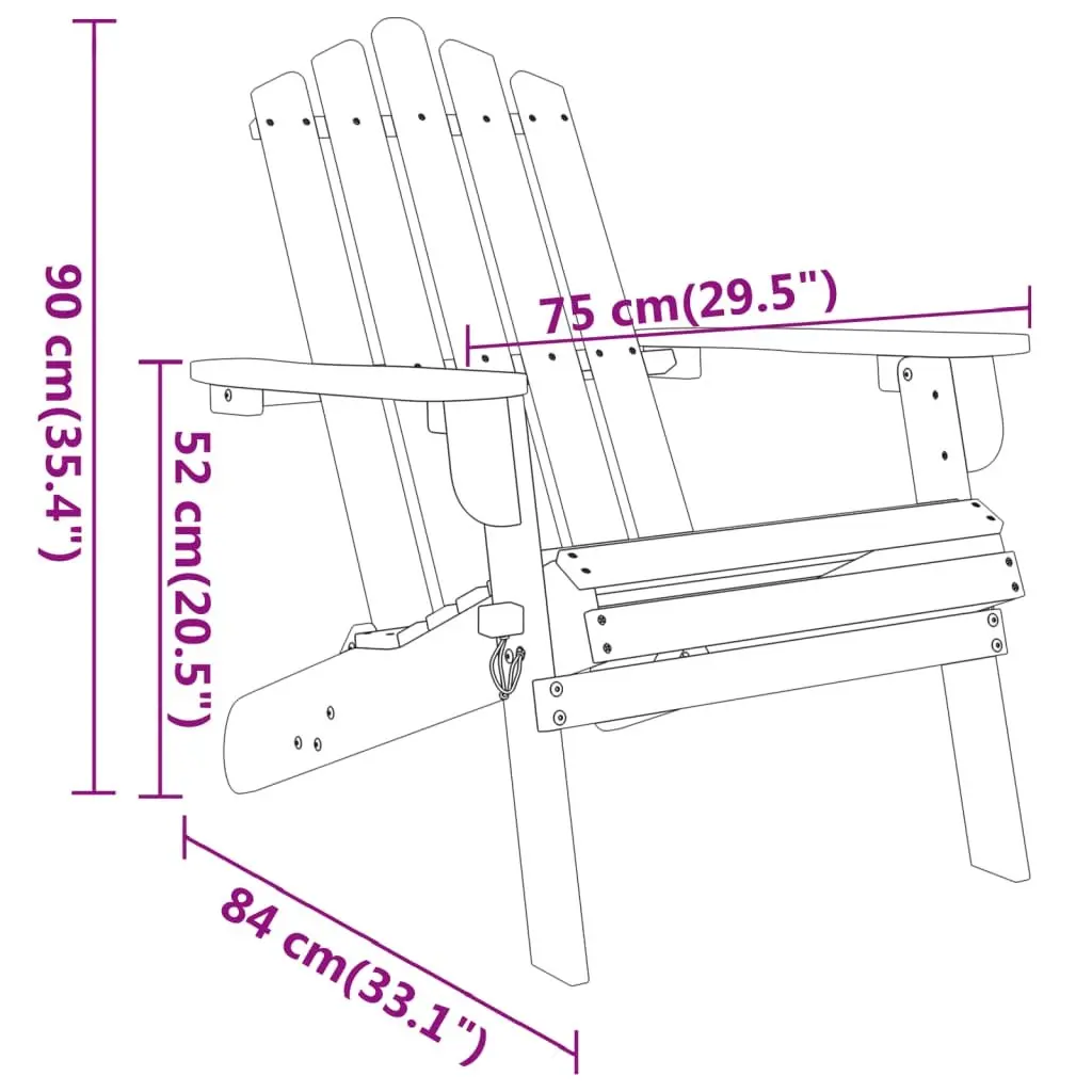 Adirondack Garden Lounge Set with Chairs and Table