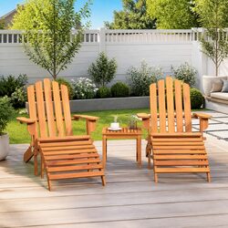 Adirondack Garden Lounge Set: Solid Wood Outdoor Relaxation