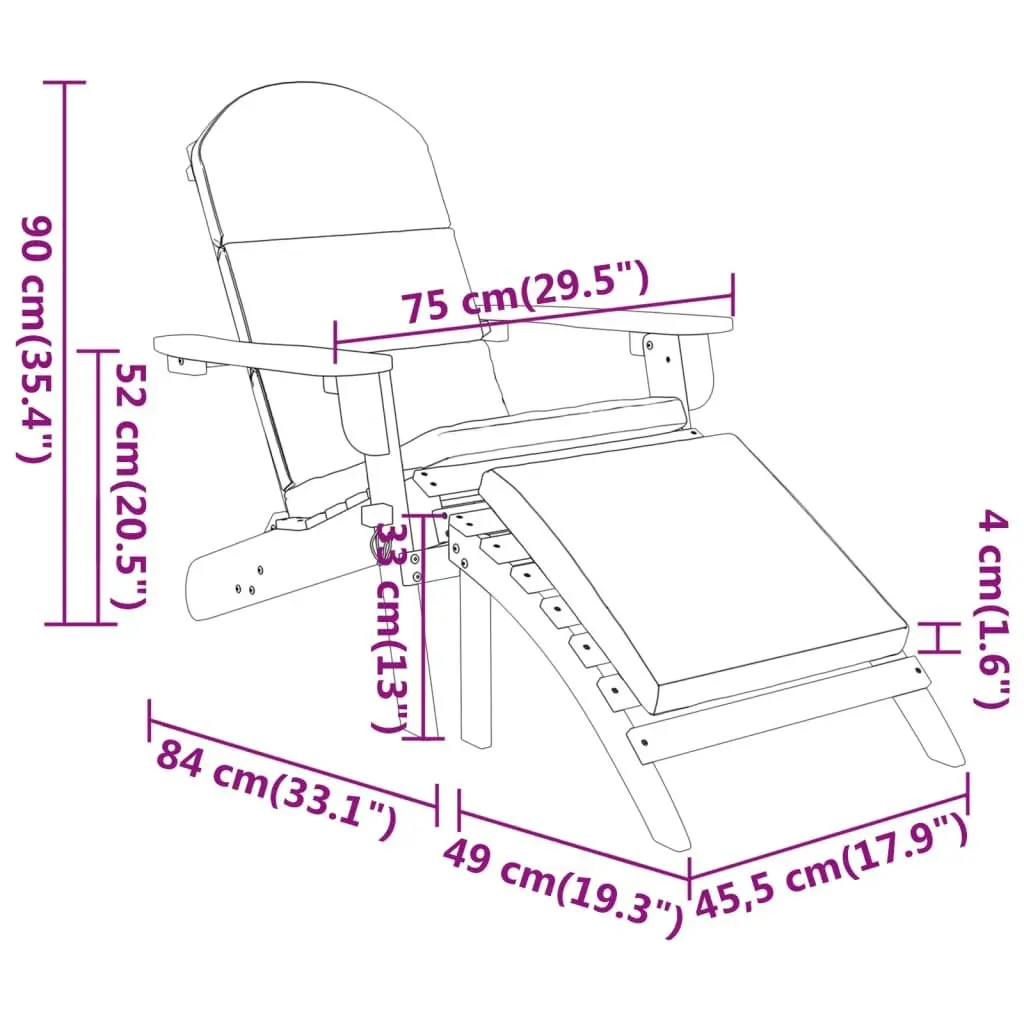 Adirondack Garden Lounge Set 3 Piece