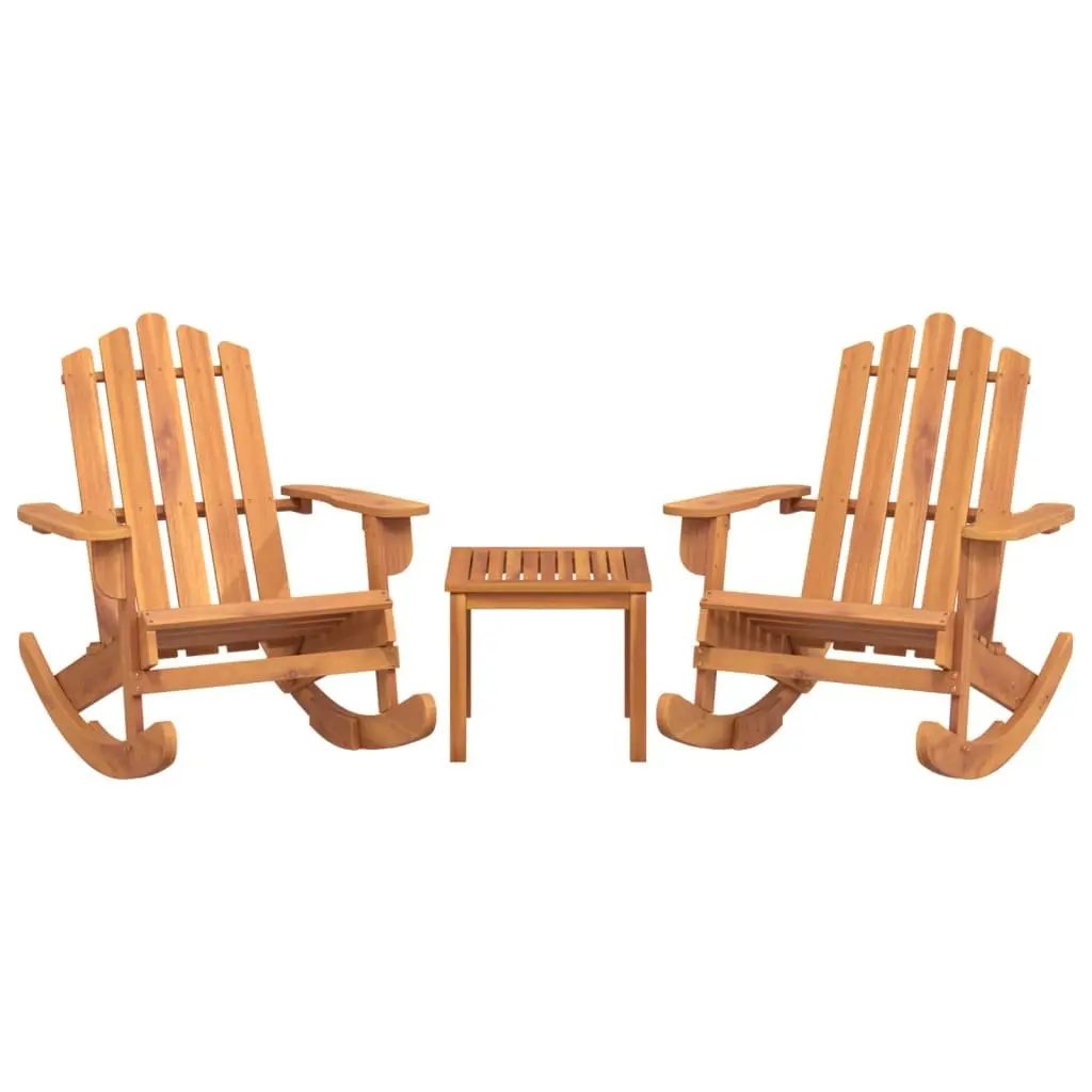 3-Piece Brown Adirondack Rocking Lounge Set