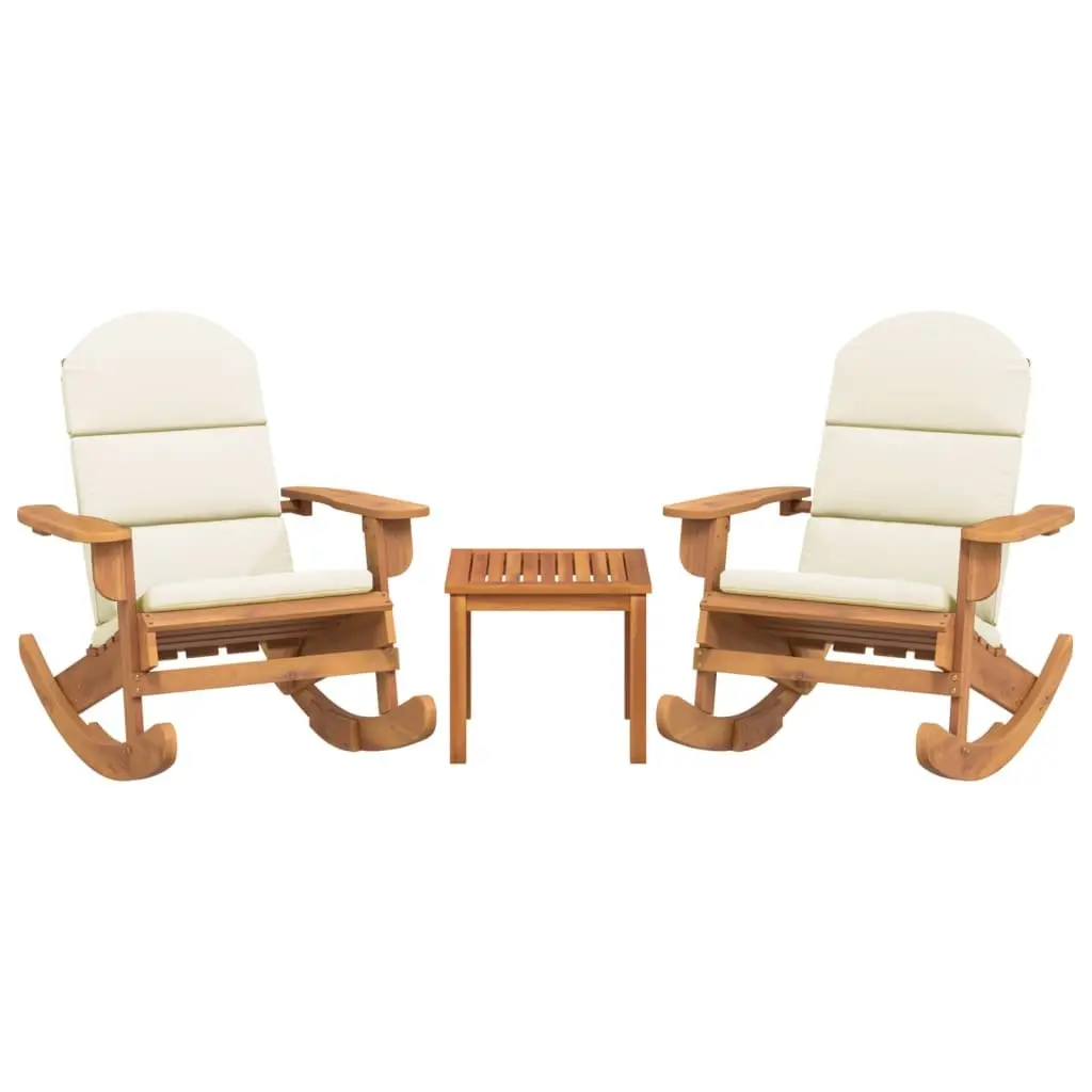 Solid Wood 3-Piece Adirondack Garden Lounge Set