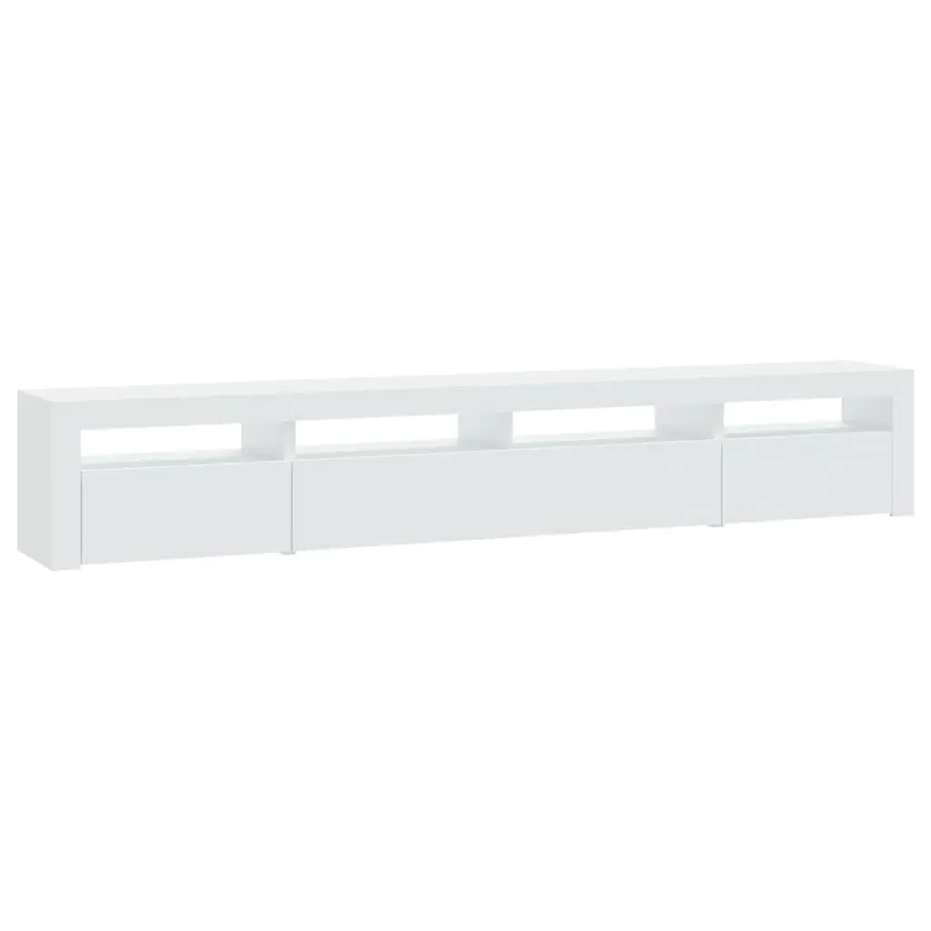White TV Cabinet with RGB LED Lights 240cm