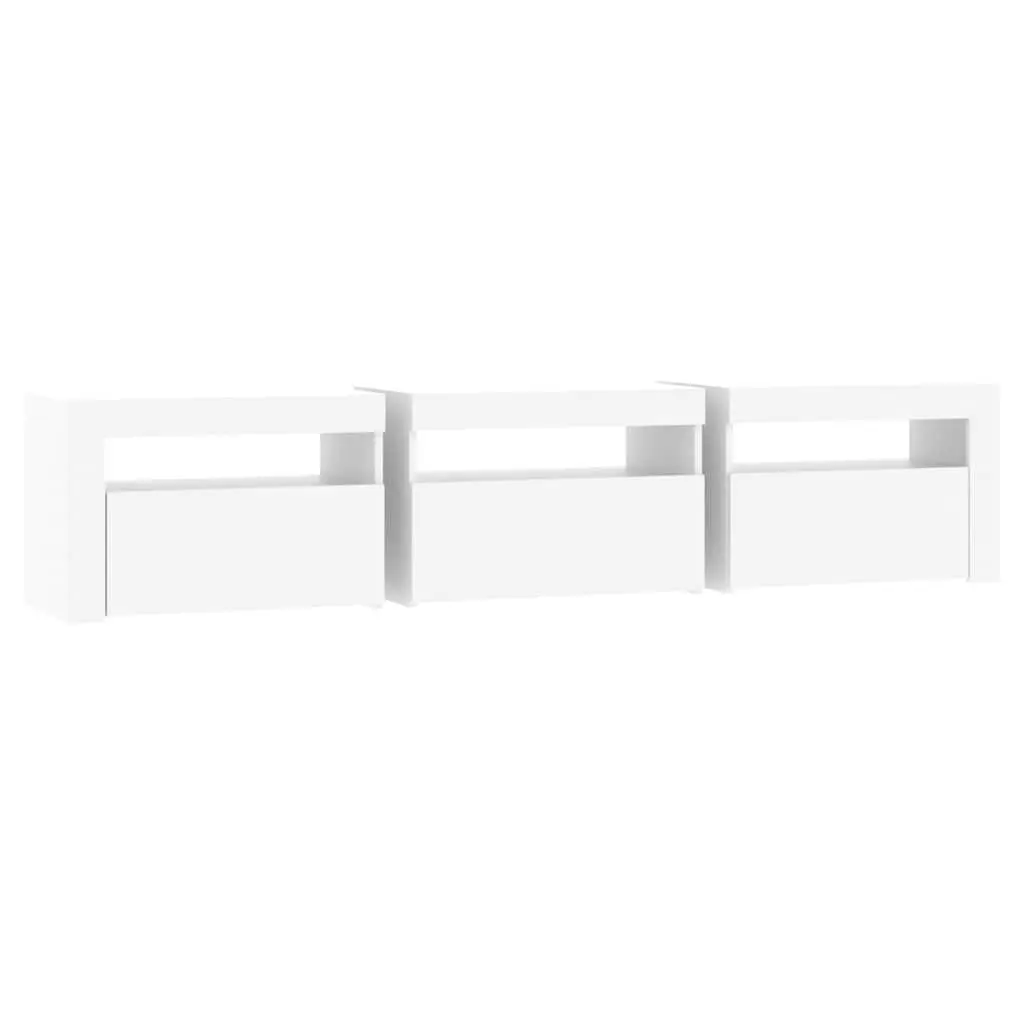 White TV Cabinet with RGB LED Lighting