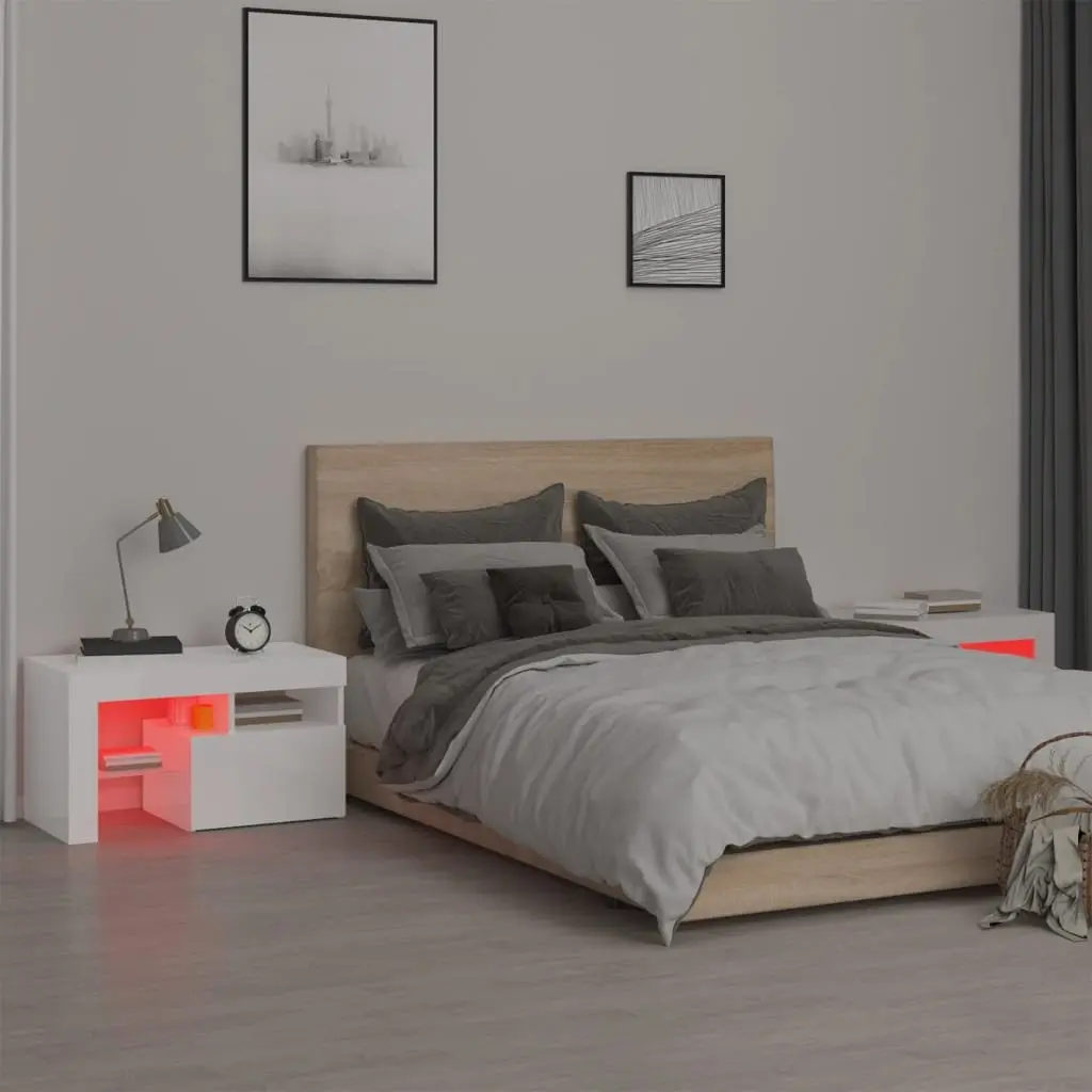 Bedside Cabinets with RGB LED Lights