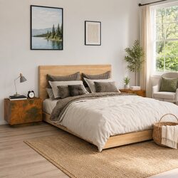 Brown Engineered Wood Nightstand with Ample Storage