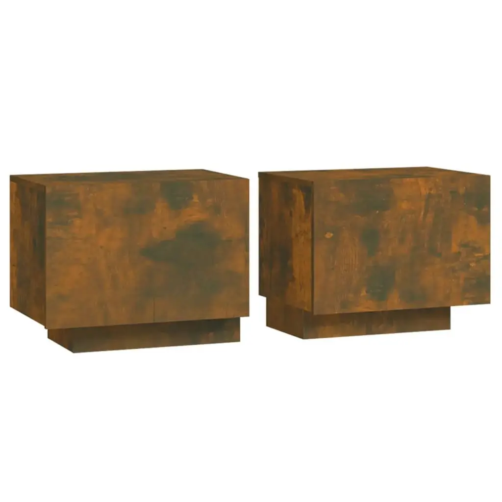 Brown Engineered Wood Nightstand with Ample Storage