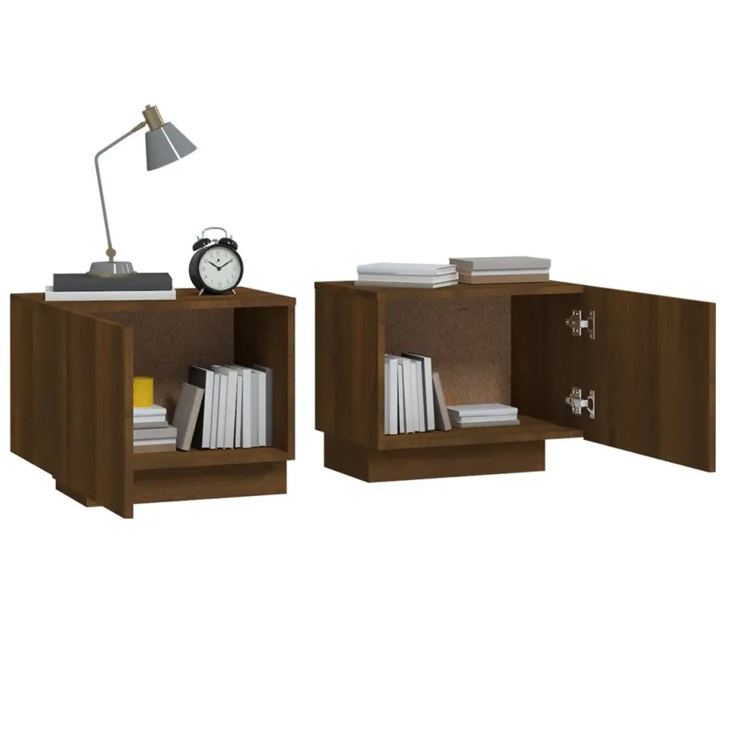 Brown Oak Bedside Cabinet 100x35x40 cm