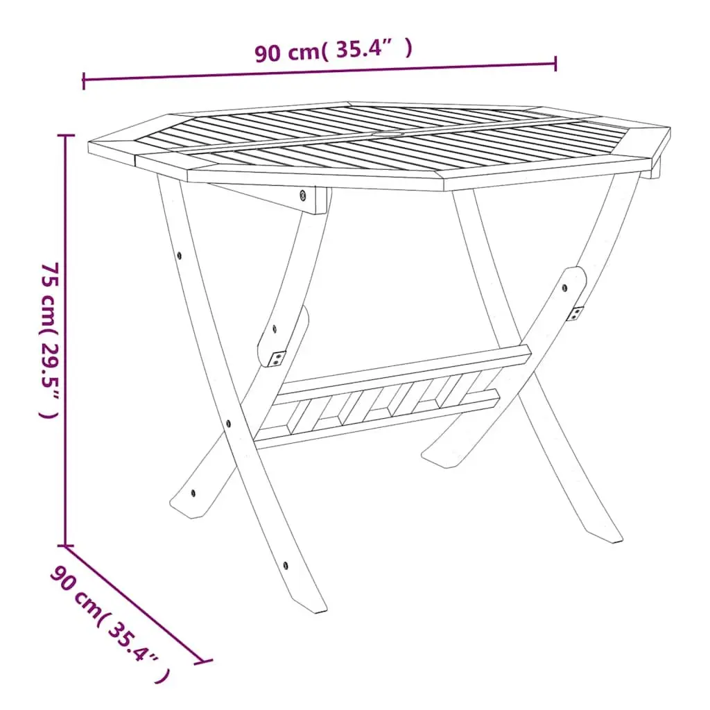 5 Piece Garden Dining Set in Solid Wood