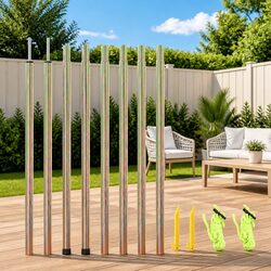 Sturdy 250 cm Sunshade Sail Poles 2 pcs for Outdoor Use