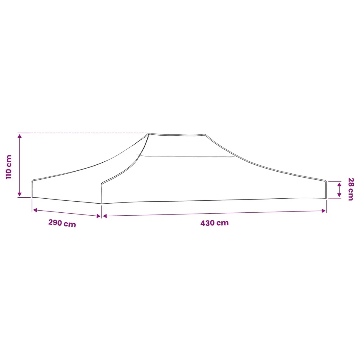 Cream Replacement Canopy for 4.5x3 m Party Tents